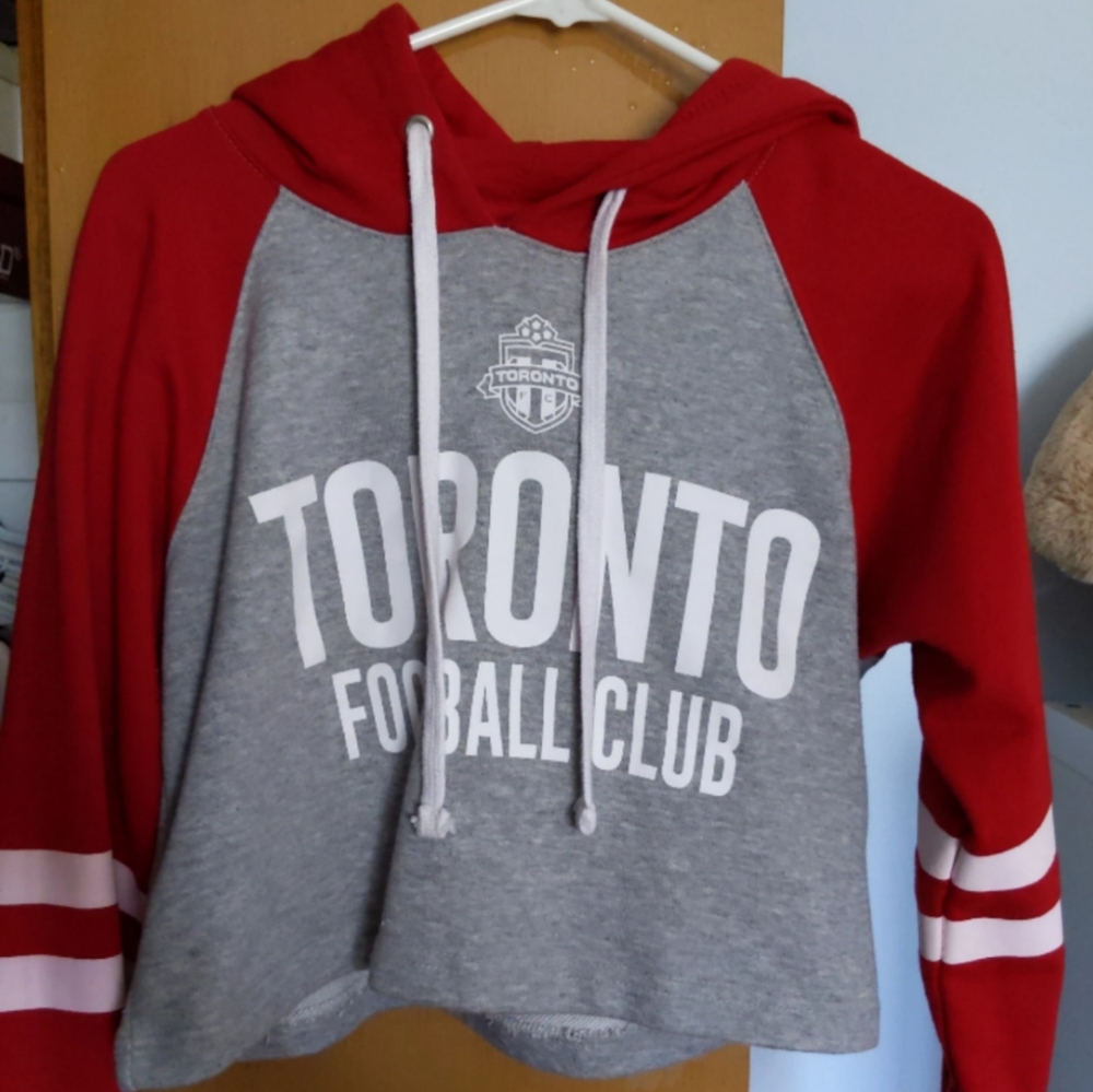 Red & Grey Crop Sweater
